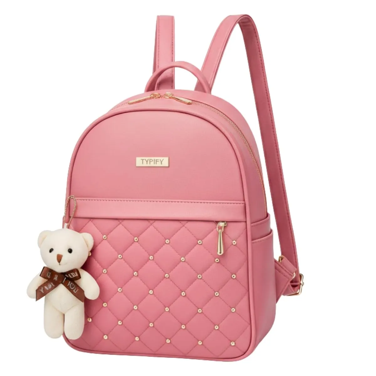 TYPIFY Leather Keychain Backpack
